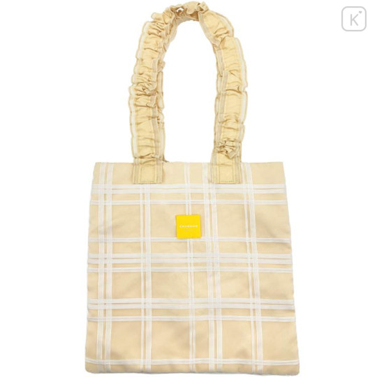 Japan Chiikawa Frill Tote Bag - Usagi : Ribbon Gingham - 2