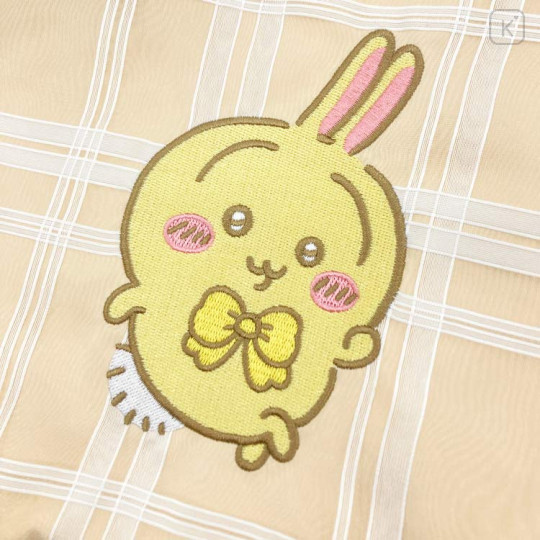 Japan Chiikawa Frill Tote Bag - Usagi : Ribbon Gingham - 3