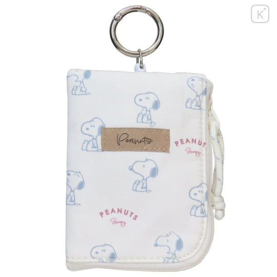Japan Peanuts Coin Purse & Card Holder with Reel - Snoopy : Dusky Palette IV - 1