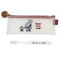 Japan Peanuts Toothbrush & Pouch Set - Snoopy & Woodstock : Snack Time Chef - 1