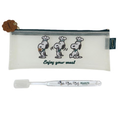 Japan Peanuts Toothbrush & Pouch Set - Snoopy : Snack Time Chef