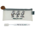 Japan Peanuts Toothbrush & Pouch Set - Snoopy : Snack Time Chef - 1