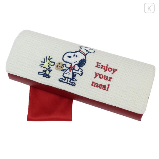 Japan Peanuts Glasses Case with Cloth - Snoopy & Woodstock : Snack Time Chef - 1
