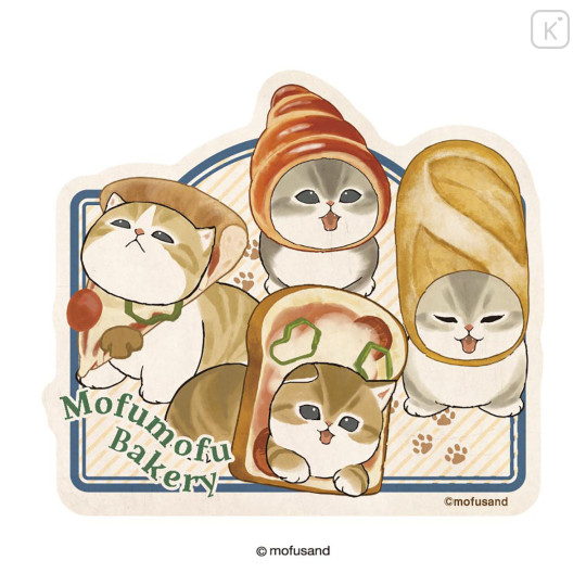 Japan Mofusand Big Sticker - Bakery Cat Bread - 1
