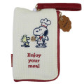 Japan Peanuts Key & Pass Case with Reel - Snoopy & Woodstock : Snack Time Chef - 1