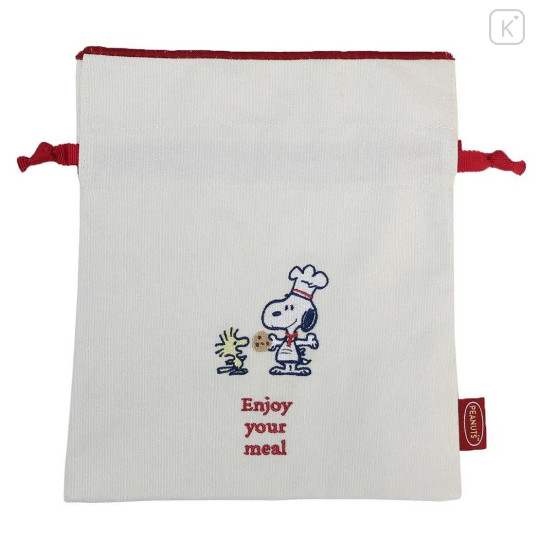 Japan Peanuts Drawstring Bag - Snoopy & Woodstock : Snack Time Chef - 1