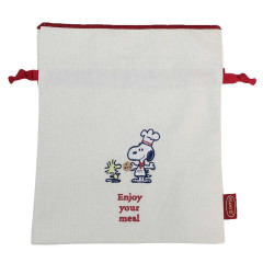 Japan Peanuts Drawstring Bag - Snoopy & Woodstock : Snack Time Chef