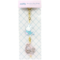 Japan Miffy Acrylic Keychain Connecting Charm - Miffy : Watering Flower