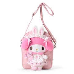 Japan Sanrio Original 2-Way Plush Crossbody Shoulder Pouch Bag - My Melody Character Grand Prix 4th Edition Outfit Collection