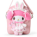 Japan Sanrio Original 2-Way Plush Crossbody Shoulder Pouch Bag - My Melody Character Grand Prix 4th Edition Outfit Collection - 2
