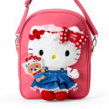 Japan Sanrio Original 2-Way Plush Crossbody Shoulder Pouch Bag - Hello Kitty Character Grand Prix 4th Edition Outfit Collection - 2