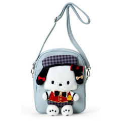 Japan Sanrio Original 2-Way Plush Crossbody Shoulder Pouch Bag - Pochacco Character Grand Prix 4th Edition Outfit Collection