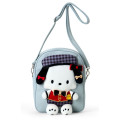 Japan Sanrio Original 2-Way Plush Crossbody Shoulder Pouch Bag - Pochacco Character Grand Prix 4th Edition Outfit Collection - 1