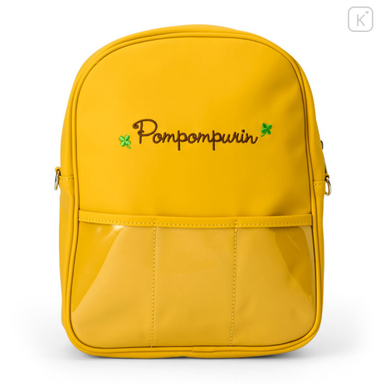 Japan Sanrio Original 2-Way Plush Crossbody Shoulder Pouch Bag - Pompompurin Character Grand Prix 4th Edition Outfit Collection - 3