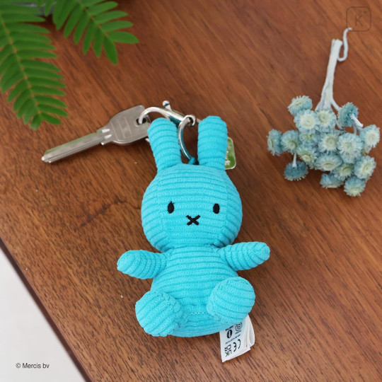 Japan Miffy Corduroy Keychain - Miffy : Turquoise - 8