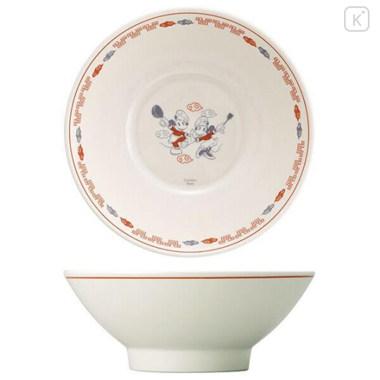 Japan Disney Melamine Ramen Bowl - Mickey & Minnie - 2