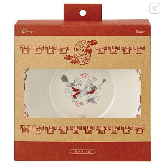 Japan Disney Melamine Ramen Bowl - Mickey & Minnie - 3