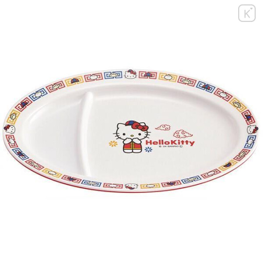 Japan Sanrio Melamine Dumpling Plate - Hello Kitty - 1