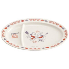 Japan Disney Melamine Dumpling Plate - Mickey & Minnie