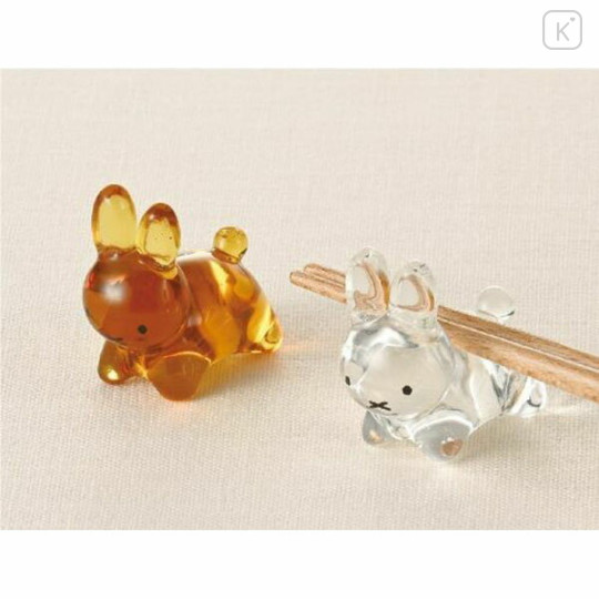 Japan Miffy Glass Chopstick Rest - Clear - 3