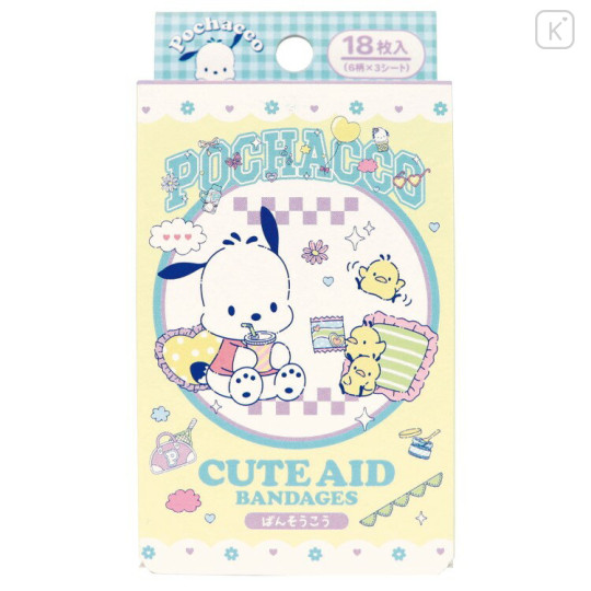 Japan Sanrio Die-cut Adhesive Bandage - Pochacco : Wonderful World Hangout with Friends - 1