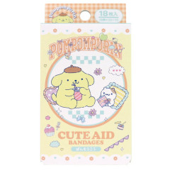 Japan Sanrio Die-cut Adhesive Bandage - Pompompurin : Wonderful World Hangout with Friends