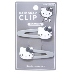 Japan Sanrio Hair Snap Clip Set - Hello Kitty : Monochrome