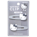Japan Sanrio Hair Snap Clip Set - Hello Kitty : Monochrome - 1