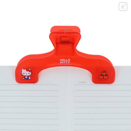 Japan Sanrio Ukanmuri Book Clip - Hello Kitty : Apple Red - 4