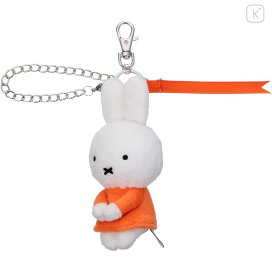Japan Miffy Mascot Holder Bag Charm - Chokkorisan Sitting Plush Orange Dress - 2