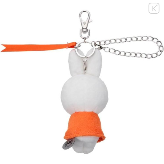 Japan Miffy Mascot Holder Bag Charm - Chokkorisan Sitting Plush Orange Dress - 4
