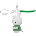 Japan Miffy Mascot Holder Bag Charm - Chokkorisan Sitting Plush Green Dress Darn - 2