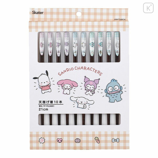 Japan Sanrio Wooden Chopsticks 21cm Set - 1
