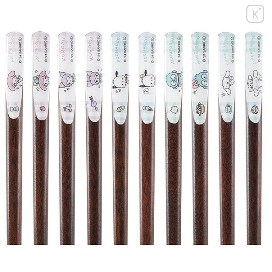 Japan Sanrio Wooden Chopsticks 21cm Set - 3