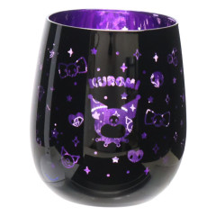 Japan Sanrio Swinging Glass Tumbler - Kuromi : Sparkling Metallic Galaxy