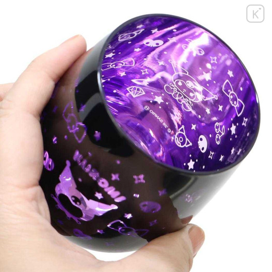 Japan Sanrio Swinging Glass Tumbler - Kuromi : Sparkling Metallic Galaxy - 3