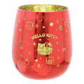 Japan Sanrio Swinging Glass Tumbler - Hello Kitty : Sparkling Metallic Red Gold - 1