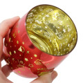 Japan Sanrio Swinging Glass Tumbler - Hello Kitty : Sparkling Metallic Red Gold - 3
