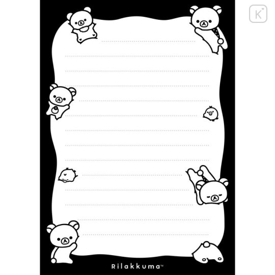 Japan San-x A6 Notepad - Basic Rilakkuma Monochrome Black - 2