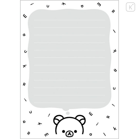 Japan San-x A6 Notepad - Basic Rilakkuma Monochrome Black - 3
