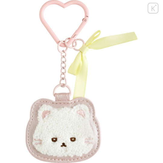 Japan San-x Embroidered Patch Mascot & Mirror Bag Charm Keychain - Ishiyowachan : Love My Favorite Idol Kouhai-chan - 1