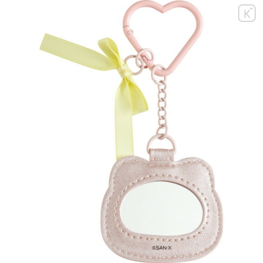 Japan San-x Embroidered Patch Mascot & Mirror Bag Charm Keychain - Ishiyowachan : Love My Favorite Idol Kouhai-chan - 3