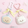 Japan San-x Embroidered Patch Mascot & Mirror Bag Charm Keychain - Ishiyowachan : Love My Favorite Idol Kouhai-chan - 4