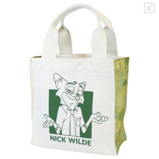 Japan Disney Mini Square Tote Bag - Zootopia : Nick Wilde Green - 1