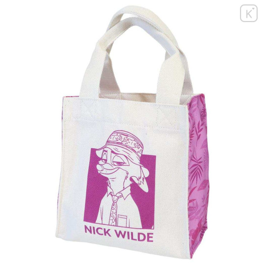 Japan Disney Mini Square Tote Bag - Zootopia : Nick Wilde Purple - 1