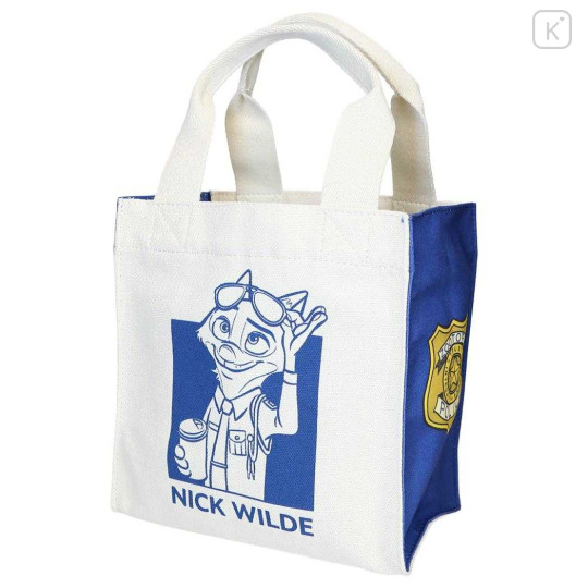 Japan Disney Mini Square Tote Bag - Zootopia : Nick Wilde Officer Blue - 1