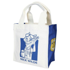 Japan Disney Mini Square Tote Bag - Zootopia : Nick Wilde Officer Blue