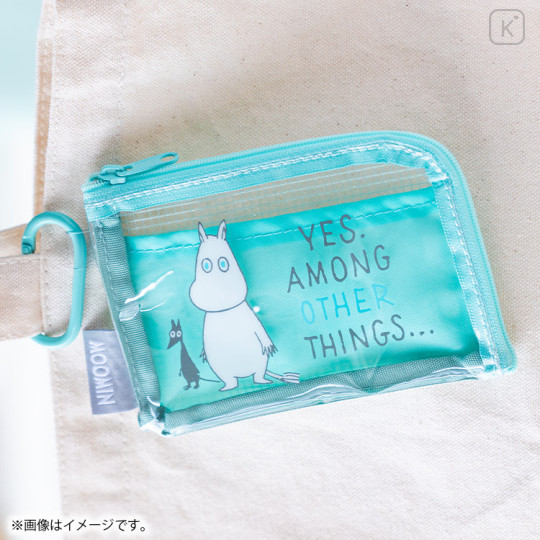 Japan Moomin Pass Case Card Holder Pouch - Moomintroll : Turquoise - 1