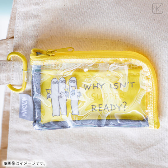 Japan Moomin Pass Case Card Holder Pouch - Hattifatteners : Yellow - 1