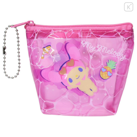 Japan Sanrio Triangular Mini Pouch - My Melody : Tan Summer Pool Party - 1